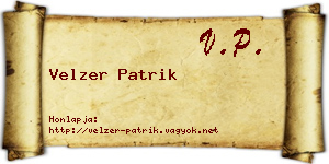 Velzer Patrik névjegykártya